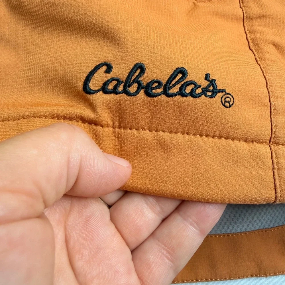Cabelas Mens Softshell Jacket Burnt Orange Full Zip Outdoor Hiking Large